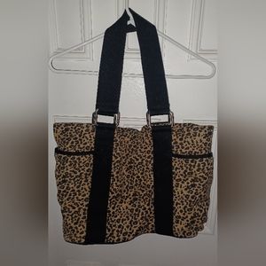 Express Design Studio leopard print Large Tote Shoulder Bag Purse Handbag